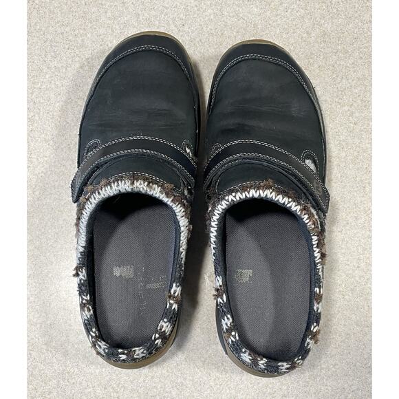 Merrell Encore Scoop Black Leather Slip On Knit Cuff Comfort Loafers Women’s 8.5 - Picture 4 of 12
